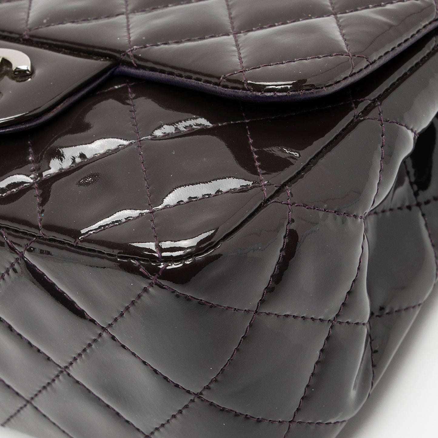 Chanel Patent Leather Classic Square Mini Flap Bag (SHF-Ejwny1)