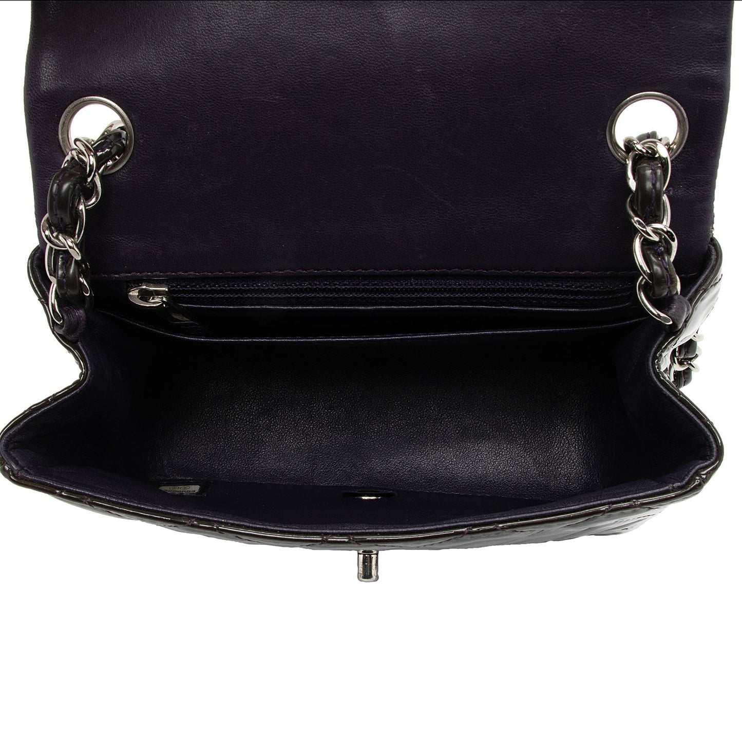 Chanel Patent Leather Classic Square Mini Flap Bag (SHF-Ejwny1)