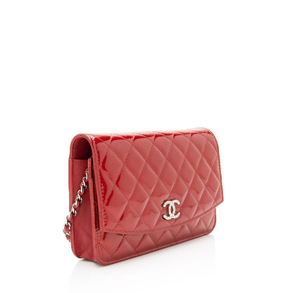 Chanel Patent Leather Classic Wallet on Chain Bag (SHF-kZcSTK)