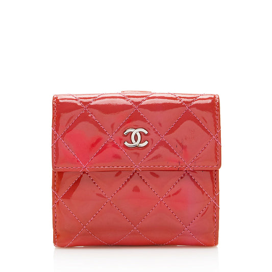 Chanel Patent Leather Compact French Wallet - FINAL SALE (SHF-18986)