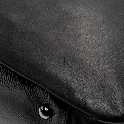 Chanel Patent Leather Lambskin Brooklyn Ligne CC Accordion Flap Bag (SHF-eIVXhx)