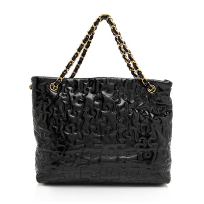 Chanel Patent Leather Puzzle Tote (SHF-uPxGaG)