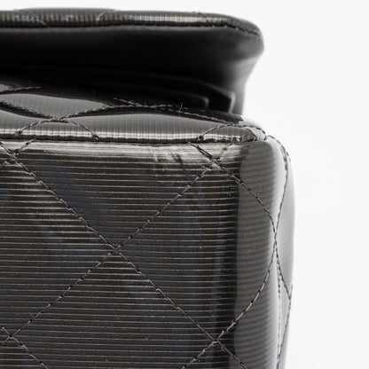 Chanel Patent Leather Stripe Classic Jumbo Double Flap Bag (SHF-xHciHb)