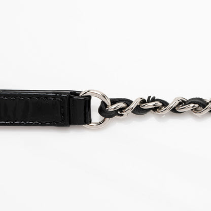 Chanel Patent Leather Striped Plexiglass Brick Boy Mini Flap Bag (SHF-0FlNDK)