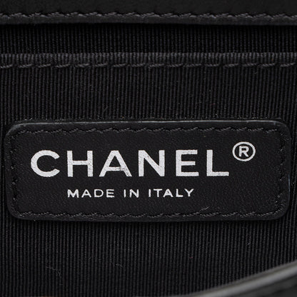 Chanel Patent Leather Striped Plexiglass Brick Boy Mini Flap Bag (SHF-0FlNDK)
