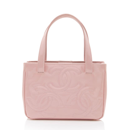 Chanel Patent Leather Triple CC Small Tote (SHF-Kk4uom)