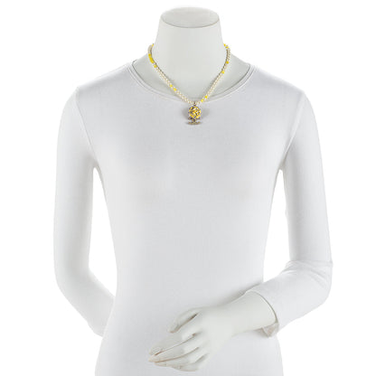 Chanel Pearl Crystal Camellia CC Pendent Necklace (SHF-18864)