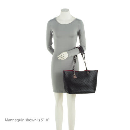 Chanel Perforated Caviar Leather CC Shopping Tote (SHF-23460)
