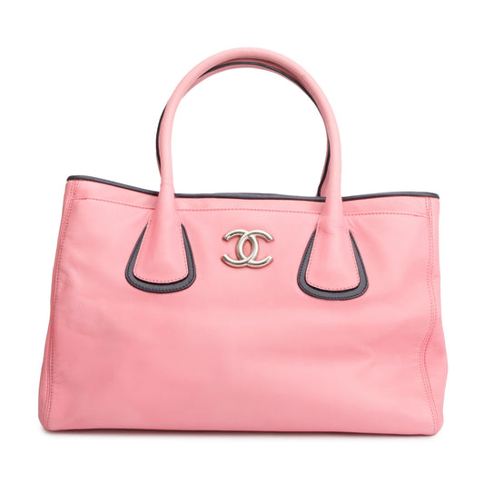 Chanel Pink Calfskin Leather Medium Executive Cerf Shopper Tote w/ Pouch & Authenticity Card