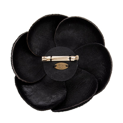 Chanel Pony Hair Camellia Brooch - FINAL SALE (SHF-18552)