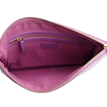 Chanel Purple Quilted Patent Leather Medium O-Case Clutch w/ Box & Authenticity Card