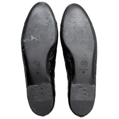 Chanel Quilted Calfskin Cap Toe Ballet Flats - Size 10 / 40 (SHF-22171)