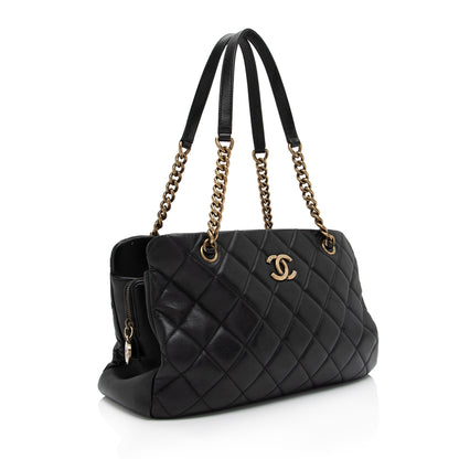 Chanel Quilted Calfskin CC Crown Small Tote (SHF-bToVAu)
