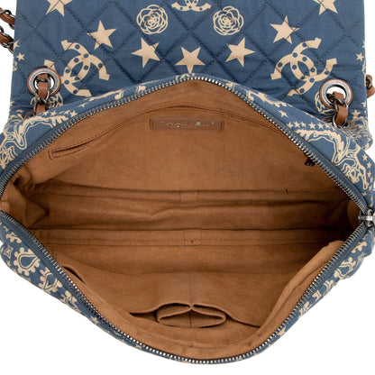 Chanel Quilted Canvas Paris-Dallas Bandana Medium Flap Bag (SHF-22933)