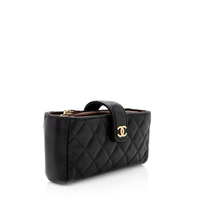 Chanel Quilted Lambskin CC O-Mini Phone Pouch (SHF-18690)