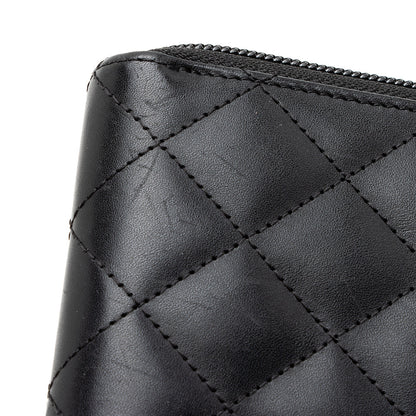 Chanel Quilted Lambskin Ligne Cambon Zip Wallet (SHF-20078)
