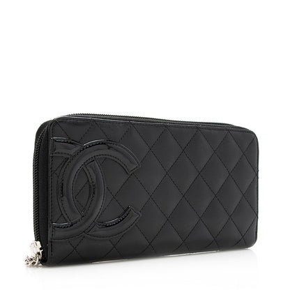 Chanel Quilted Lambskin Ligne Cambon Zip Wallet (SHF-20078)
