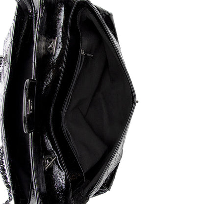 Chanel Quilted Patent Leather Ritz Flap Bag (SHF-17954)