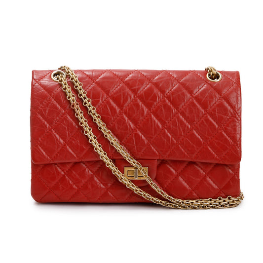 Chanel Red Calfskin Leather 2.55 Reissue 226 Double Flap Bag