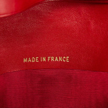 Chanel Red Leather Diamond Stitch Bifold Yen Wallet w/ Authenticity Card