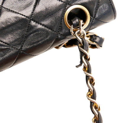 Chanel Small Classic Lambskin Leather Double Flap Bag (SHG-30354)