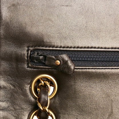 Chanel Small Classic Lambskin Leather Double Flap Bag (SHG-34199)