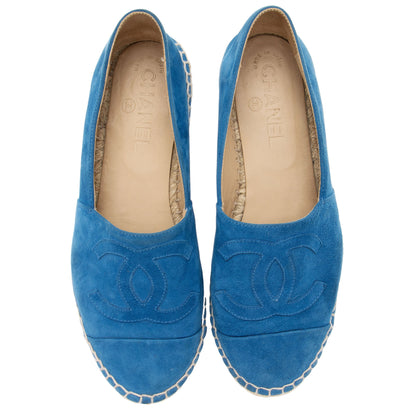 Chanel Suede CC Espadrilles - Size 7 / 37 (SHF-1NYUJk)