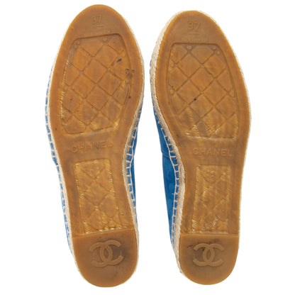 Chanel Suede CC Espadrilles - Size 7 / 37 (SHF-1NYUJk)