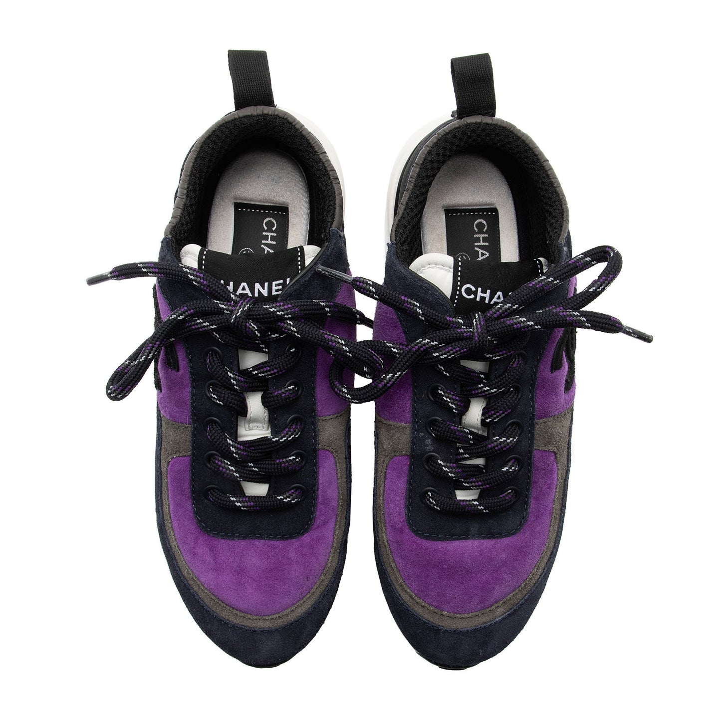 Chanel Suede CC Sneakers - Size 6 / 36 (SHF-TsEtus)