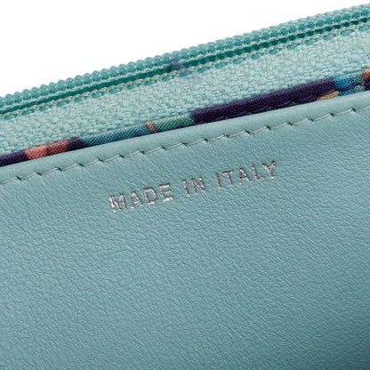 Chanel Turquoise Quilted Calfskin Leather Diamond Stitch Wallet on Chain w/ Authenticity Card