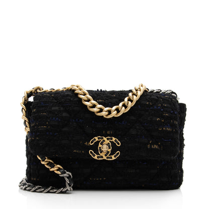 Chanel Tweed Ribbon 19 Medium Flap Shoulder Bag (SHF-xjNEFu)