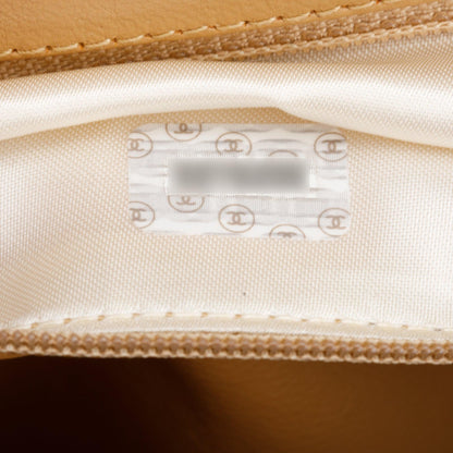 Chanel Vintage Beige Lambskin Leather Wicker Basket Bag w/ Authenticity Card