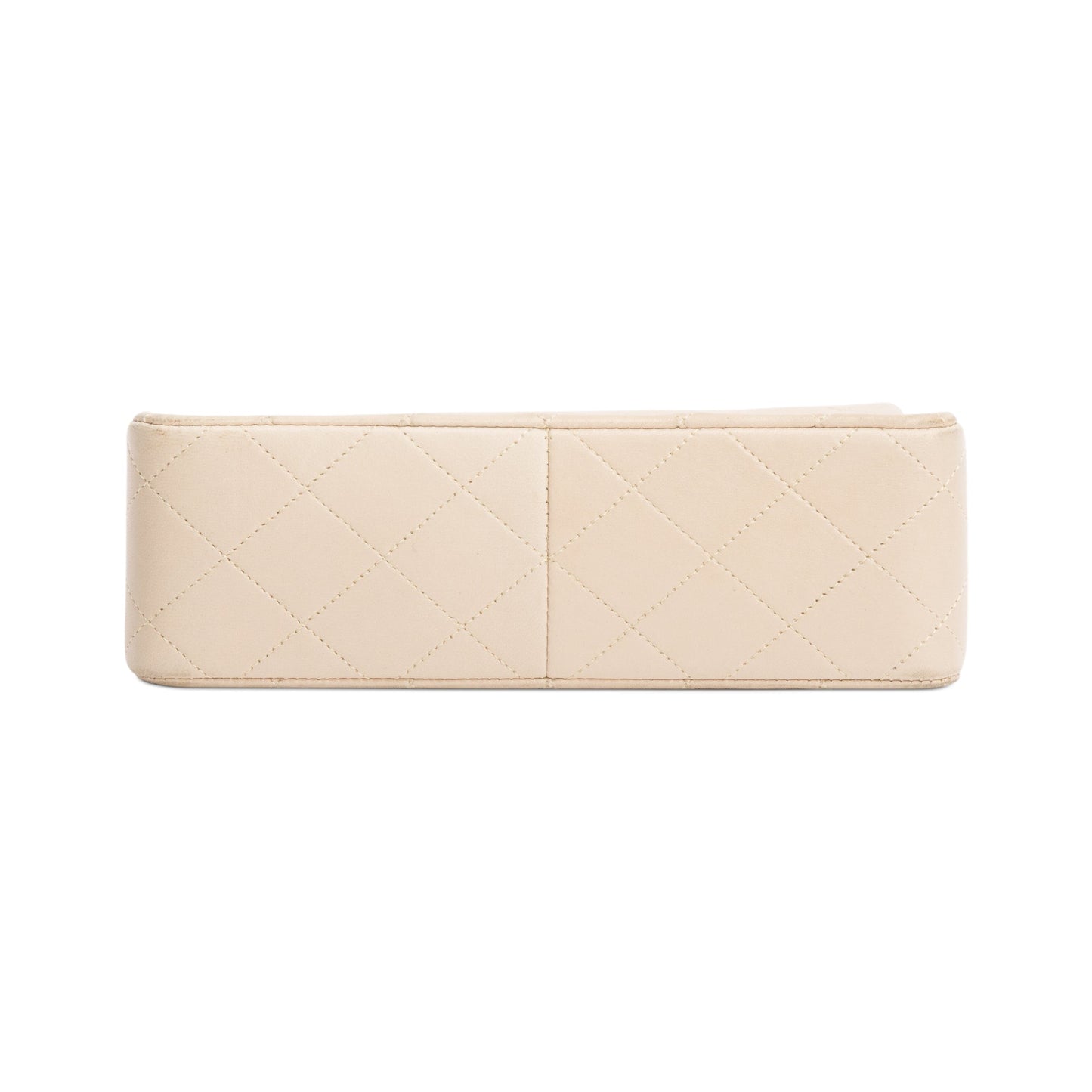 Chanel Vintage Beige Leather Small Square Single Flap Bag
