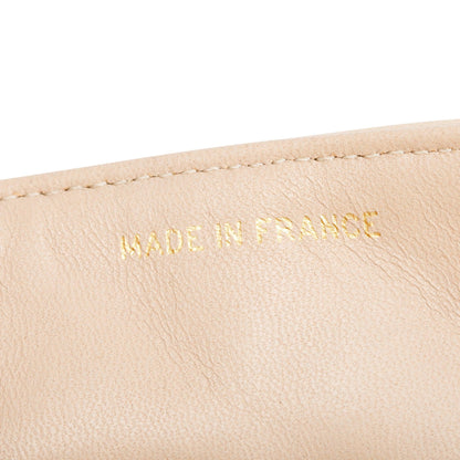 Chanel Vintage Beige Leather Small Square Single Flap Bag