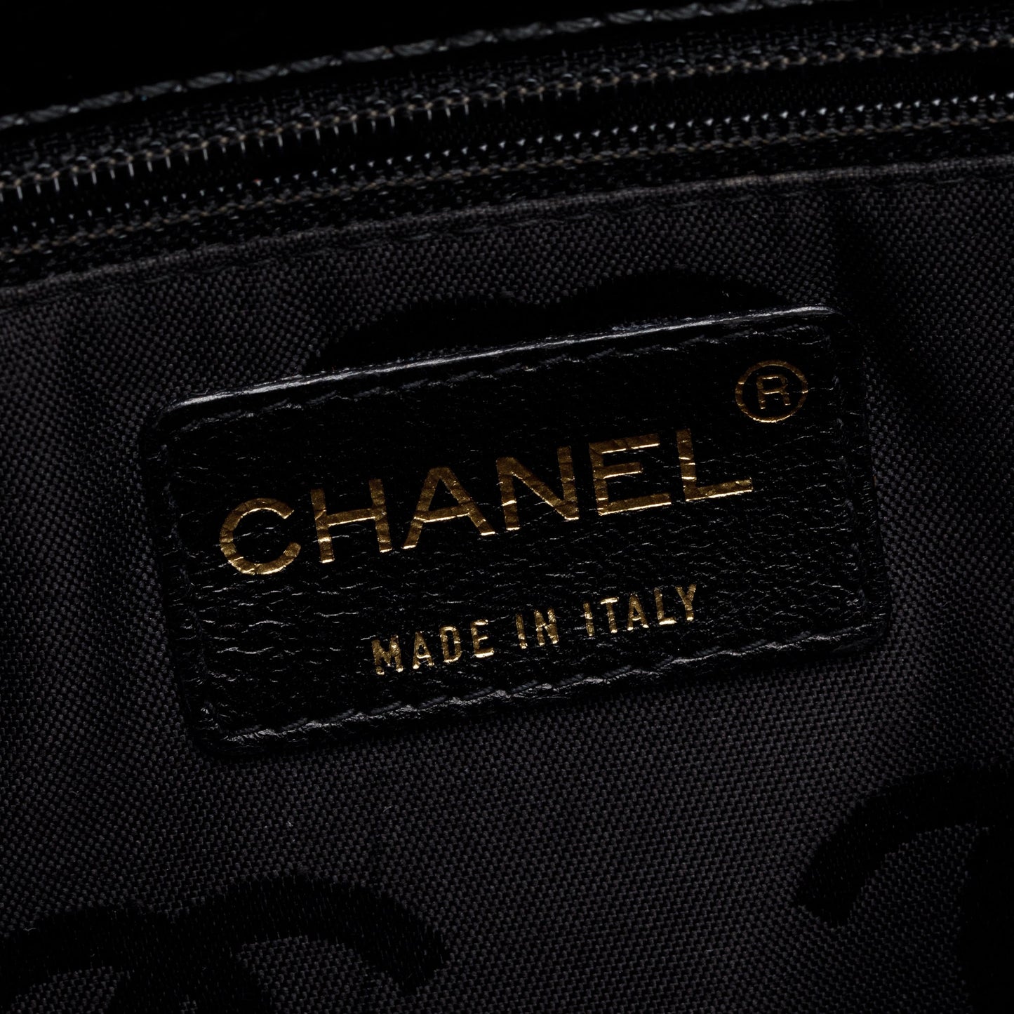 Chanel Vintage Black Chocolate Bar Quilted Patent Leather Tote