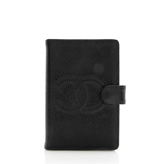 Chanel Vintage Caviar Leather CC Small Agenda Cover (SHF-18049)