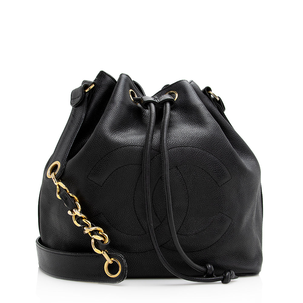 Chanel Vintage Caviar Leather Drawstring Shoulder Bag (SHF-21297)