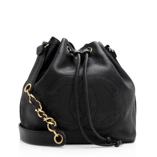 Chanel Vintage Caviar Leather Drawstring Shoulder Bag (SHF-21297)