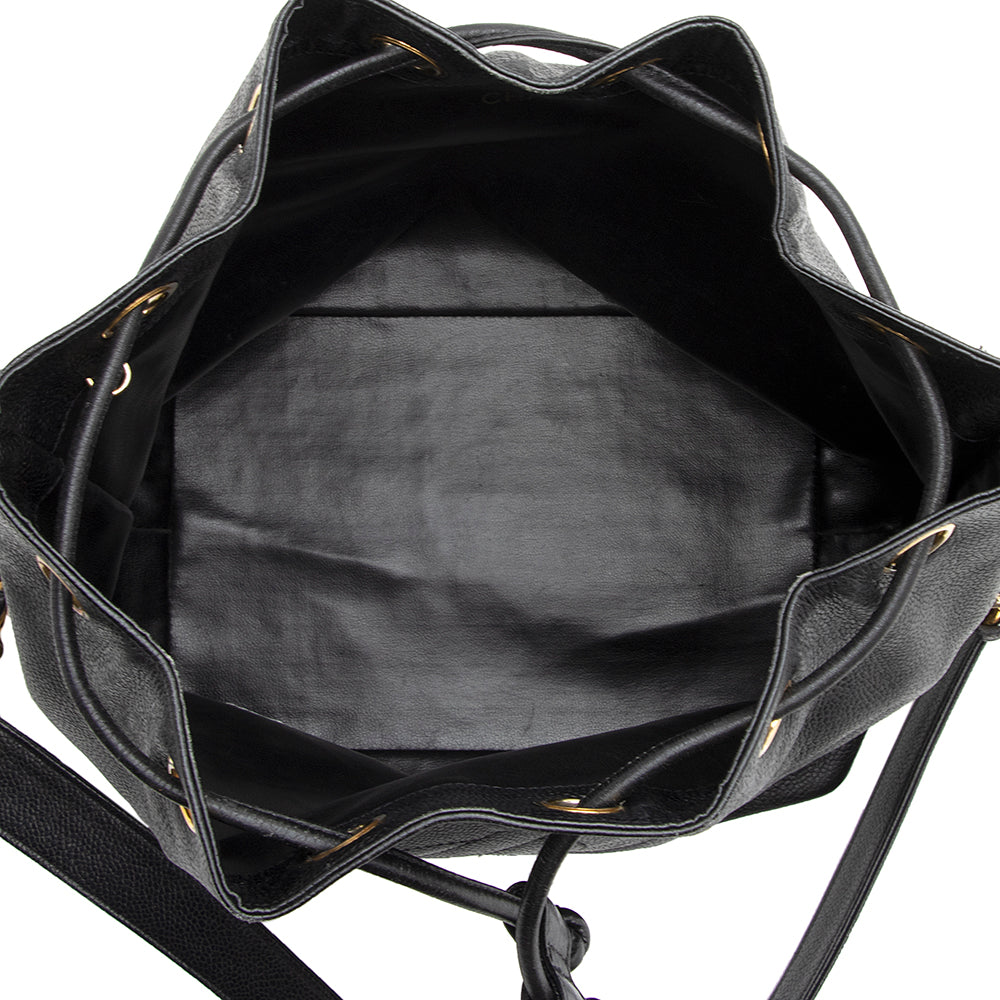 Chanel Vintage Caviar Leather Drawstring Shoulder Bag (SHF-21297)