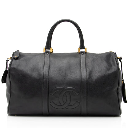 Chanel Vintage Caviar Leather Timeless CC Duffle Bag (SHF-8OA81f)