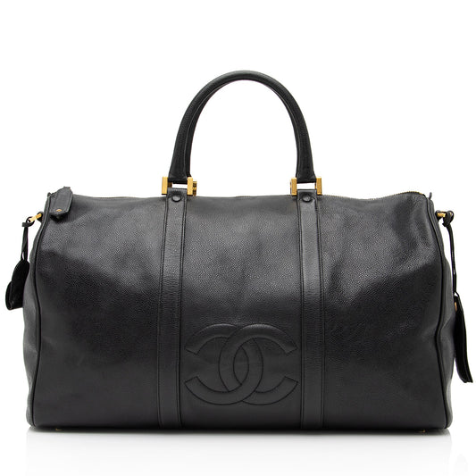 Chanel Vintage Caviar Leather Timeless CC Duffle Bag (SHF-8OA81f)