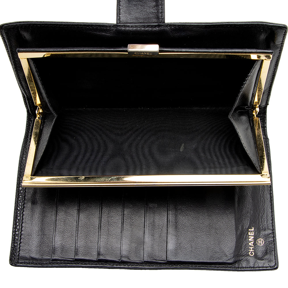 Chanel Vintage Caviar Leather Timeless French Purse Wallet (SHF-18000)