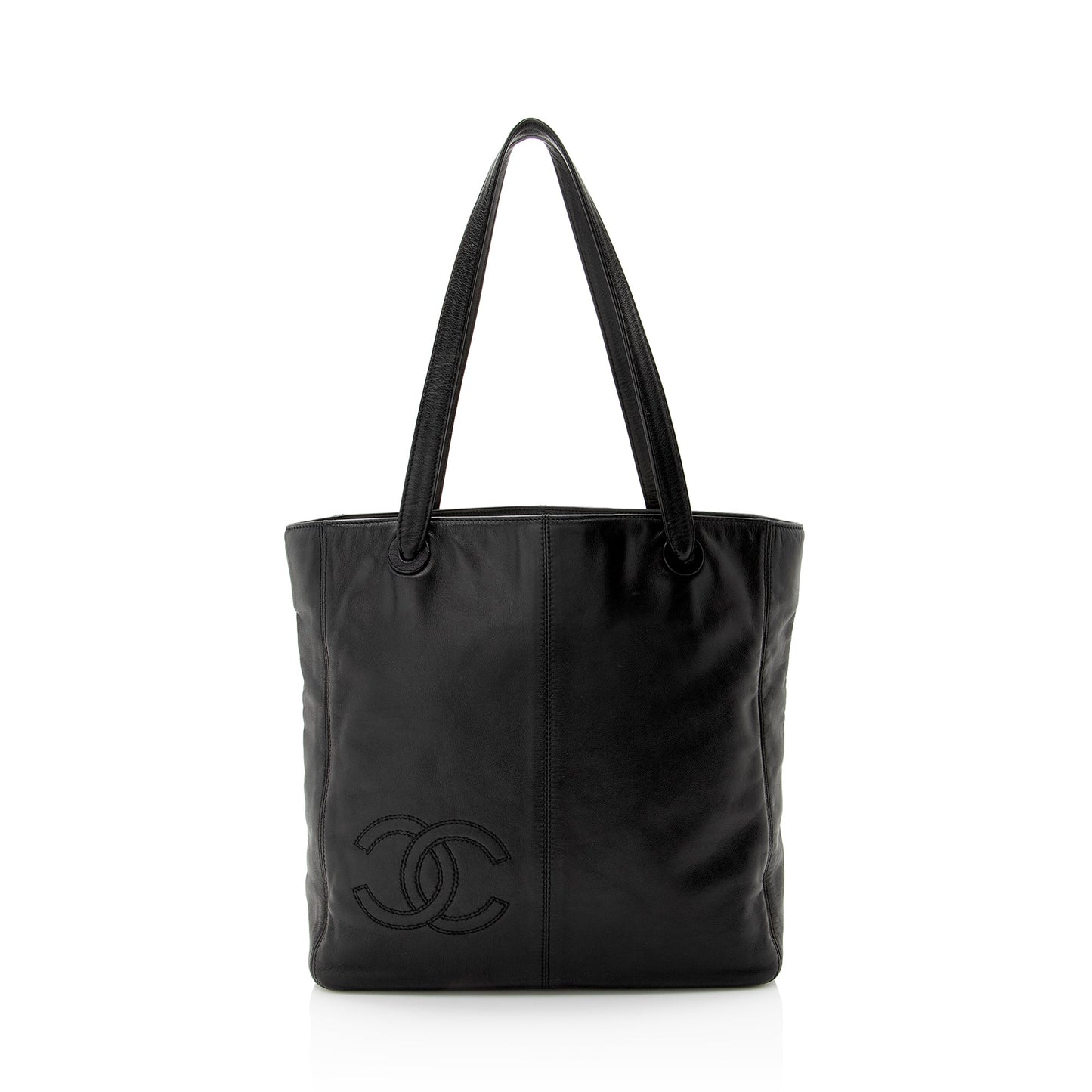 Chanel Vintage Lambskin CC Logo Tote (SHF-22846)
