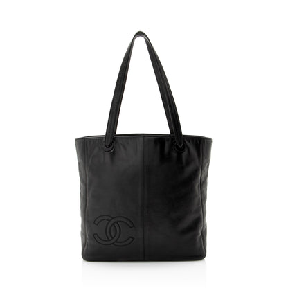 Chanel Vintage Lambskin CC Logo Tote (SHF-22846)