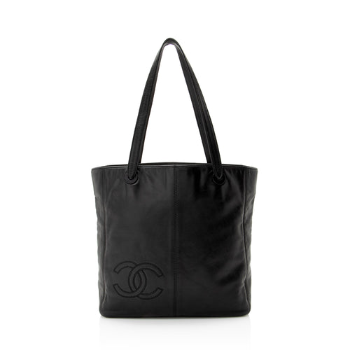 Chanel Vintage Lambskin CC Logo Tote (SHF-22846)