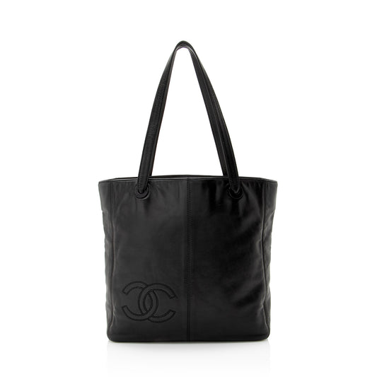 Chanel Vintage Lambskin CC Logo Tote (SHF-22846)