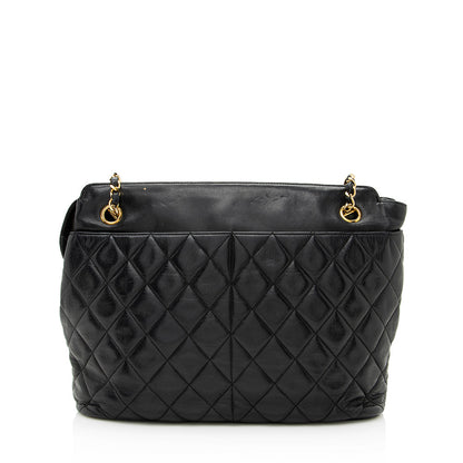 Chanel Vintage Lambskin Chain Shoulder Bag (SHF-19765)