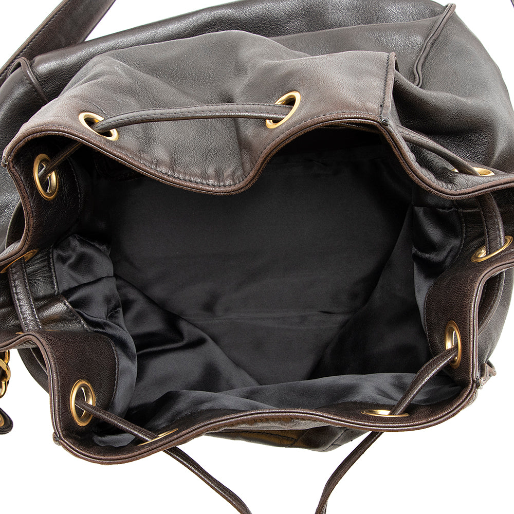 Chanel Vintage Lambskin Timeless CC Drawstring Bucket Bag (SHF-21271)
