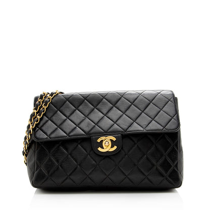 Chanel Vintage Lambskin Jumbo Single Flap Bag - FINAL SALE (SHF-18413)