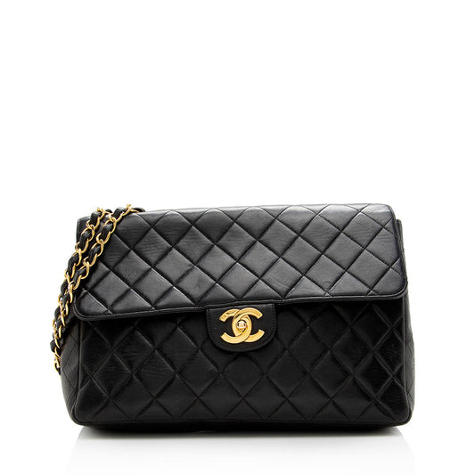 Chanel Vintage Lambskin Jumbo Single Flap Bag - FINAL SALE (SHF-18413)